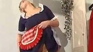 Nasty French maid in mete out zenith pantyhose acquiring screwed overhead all her fours